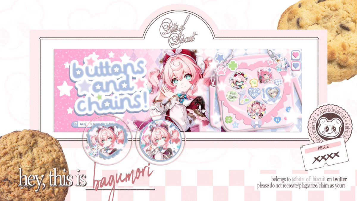 bite_of_biscuit's tweet image. Help repost please? Thank you! ♡ #zonauang 🧺 

Kenalan yuk sama 2 anak baruku yang based on ITABAG dan perintilannya inih... decopin &amp;amp; bagumori! :3 Buat decopin, bagnya ada 2 pilihan: heart / cat! ❤️🐱

Please kindly let me know kalau ada yang tidak aman through DM (๑˃ᴗ˂)♡🍪