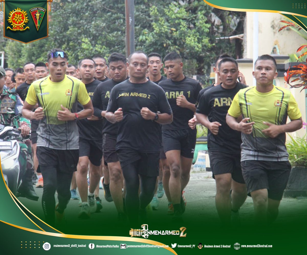 menarmed2_PY's tweet photo. Danmenarmed 2 Kostrad Pimpin Prajurit Ajusta Yudha Laksanakan Lari 10 Km 

Singosari - Komandan Resimen Armed 2 Kostrad, Kolonel Arm Rohmadi, S.Sos., https://t.co/CbpMHPgIof (Han), melaksanakan kegiatan olahraga lari sejauh 10 kilometer mengelilingi komplek singosari. https://t.co/L3AotYGSP5