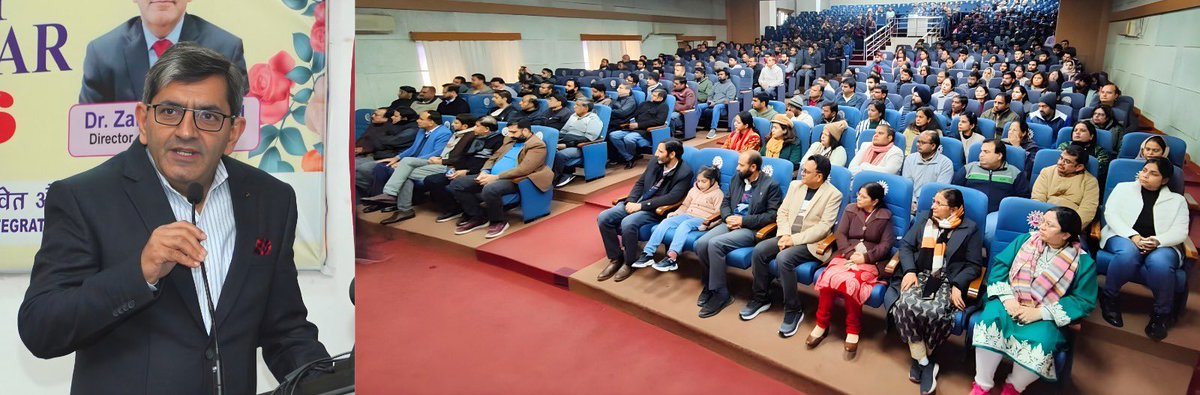 csiriiim's tweet photo. CSIR-IIIM Jammu marked the beginning of the New Year with the release of its Annual Work Report 2024–25 and the official calendar for 2026 during a programme held at the Institute campus. 

Director, Dr. Zabeer Ahmed highlighted major scientific achievements, societal missions, infrastructure development, and the Institute’s roadmap for 2026, reaffirming CSIR-IIIM’s commitment to research excellence and national development.

#CSIR #CSIRIIIM #IIIMJammu #AnnualReport #ScientificResearch #Innovation #SocietalImpact #AromaMission #NewYear2026 #ViksitBharat2047