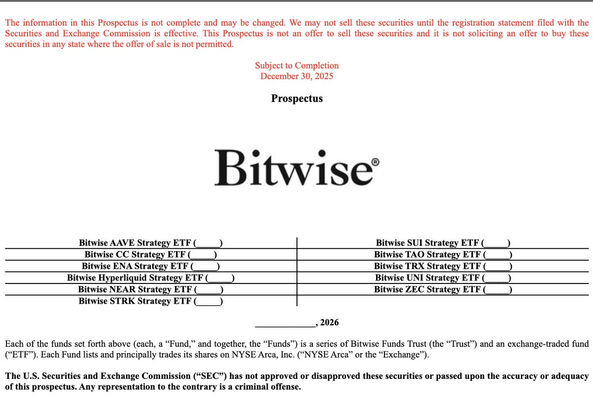 Bitwise <a href="/BitwiseInvest/">Bitwise</a> just filed for 11 single-asset crypto ETFs.

And $TAO is included.

ETF filings are how institutions test what belongs in a regulated portfolio. They don’t include assets unless there’s a clear thesis and a structure they’re comfortable defending to