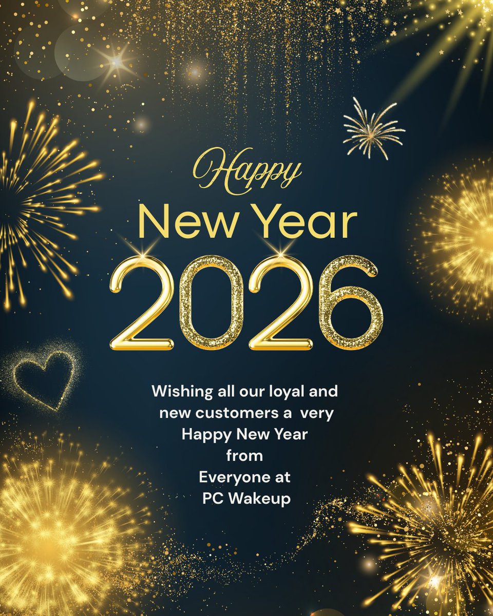 🎉 Happy New Year! Thank you for your support and for trusting us with your tech in 2025. We’re excited to keep your devices running smoothly in 2026! Here’s to a year of speed, reliability and hassle-free computing! 🎉 
 
#PCWakeup #Ipswich #Suffolk #HappyNewYear