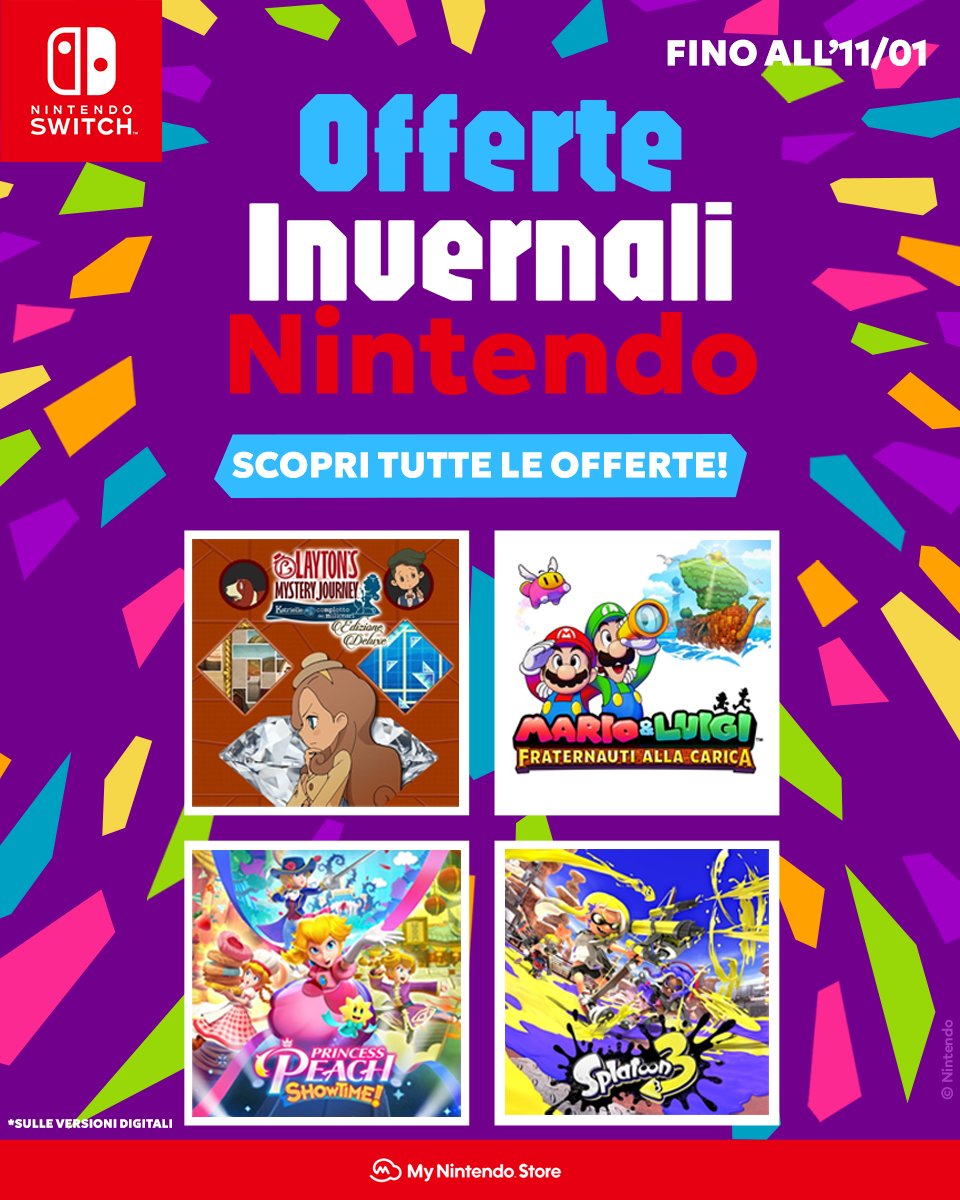 I Saldi Invernali Nintendo non sono ancora finiti! Nel My Nintendo Store, fino all'11 gennaio, potrai trovare una selezione di titoli in versione digitale a prezzo scontato. Scopri di più: ntdo.com/6010Alsdr