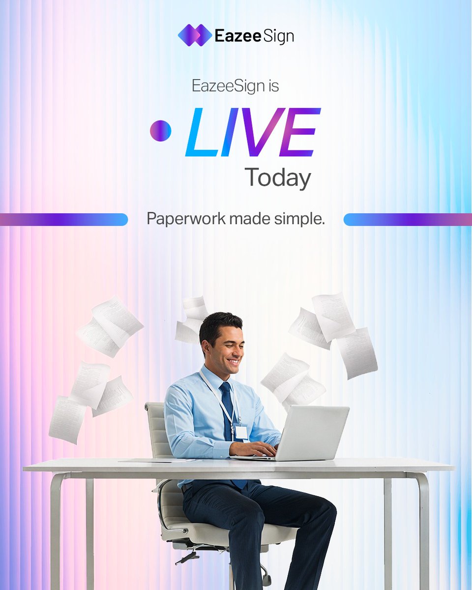EazeeSign's tweet photo. 🎉 We’re LIVE! 
Say goodbye to messy documents and hello to effortless digital signatures. Simplifying paperwork has never been this easy!
.

.
#EazeeSign #DigitalSignature #Paperless #WorkflowSimplified #BusinessEfficiency #DocumentManagement https://t.co/ai9SxN0E0X
