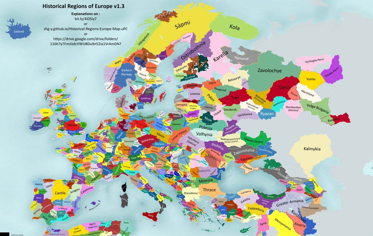Civixplorer's tweet photo. The historical regions of Europe. https://t.co/gPc1Uhm6U6