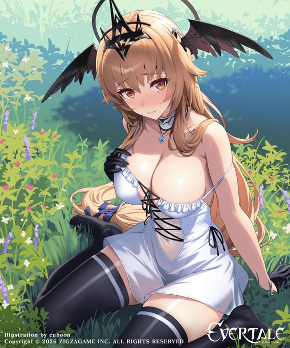 【エバーテイル】で今日リリースの『蒼炎のヴァルキリー「リゼット」』を描きました! 
う～ん健全😗  #エバーテイル #Evertale 