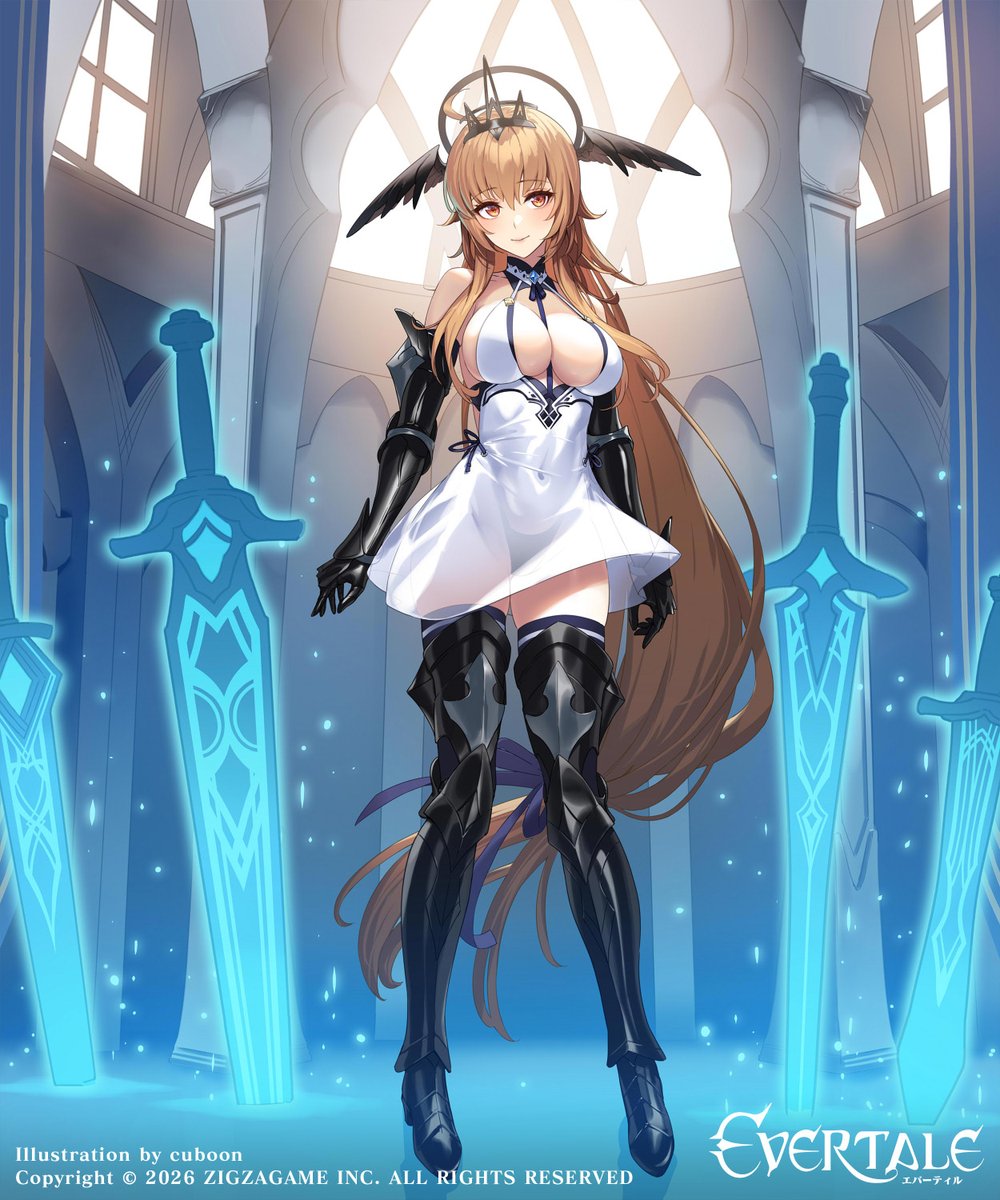 【エバーテイル】で今日リリースの『蒼炎のヴァルキリー「リゼット」』を描きました! 
う～ん健全😗  #エバーテイル #Evertale 