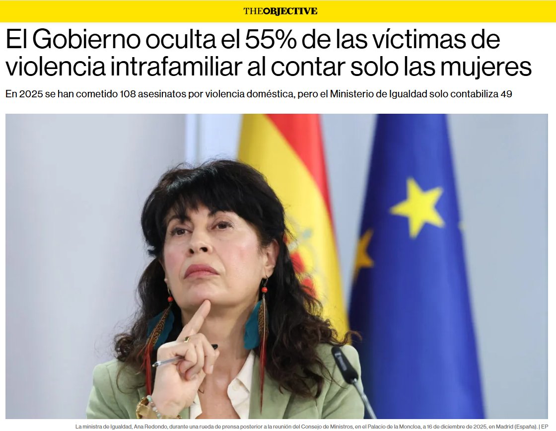 ExpertoIgualdad's tweet image. De los 12 niños asesinados por sus progenitores en 2025 el gobierno solo ha contado a los 3 que encajan en sus dogmas sobre la violencia de género.

No interesa hablar de los niños asesinados por sus madres porque les estropea el relato.
theobjective.com/espana/politic…