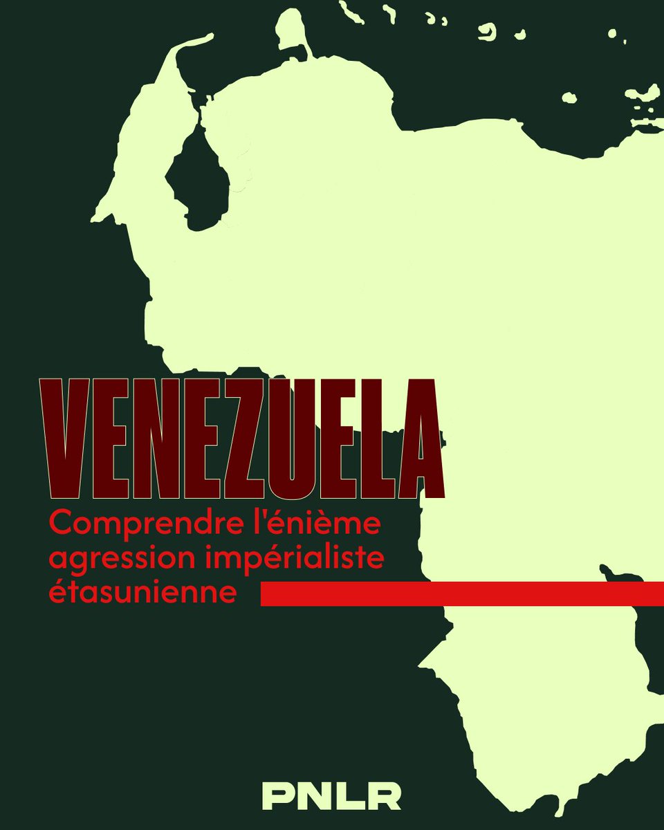 PNLR__'s tweet image. [Communiqué complet à lire sur notre site. Lien en bio]

Entre blocus, frappes et prétexte du « narcotrafic », les États-Unis mènent une offensive impérialiste contre le Venezuela, avec l’appui des bourgeoisies européennes. PNLR appelle à la solidarité avec le peuple vénézuélien.