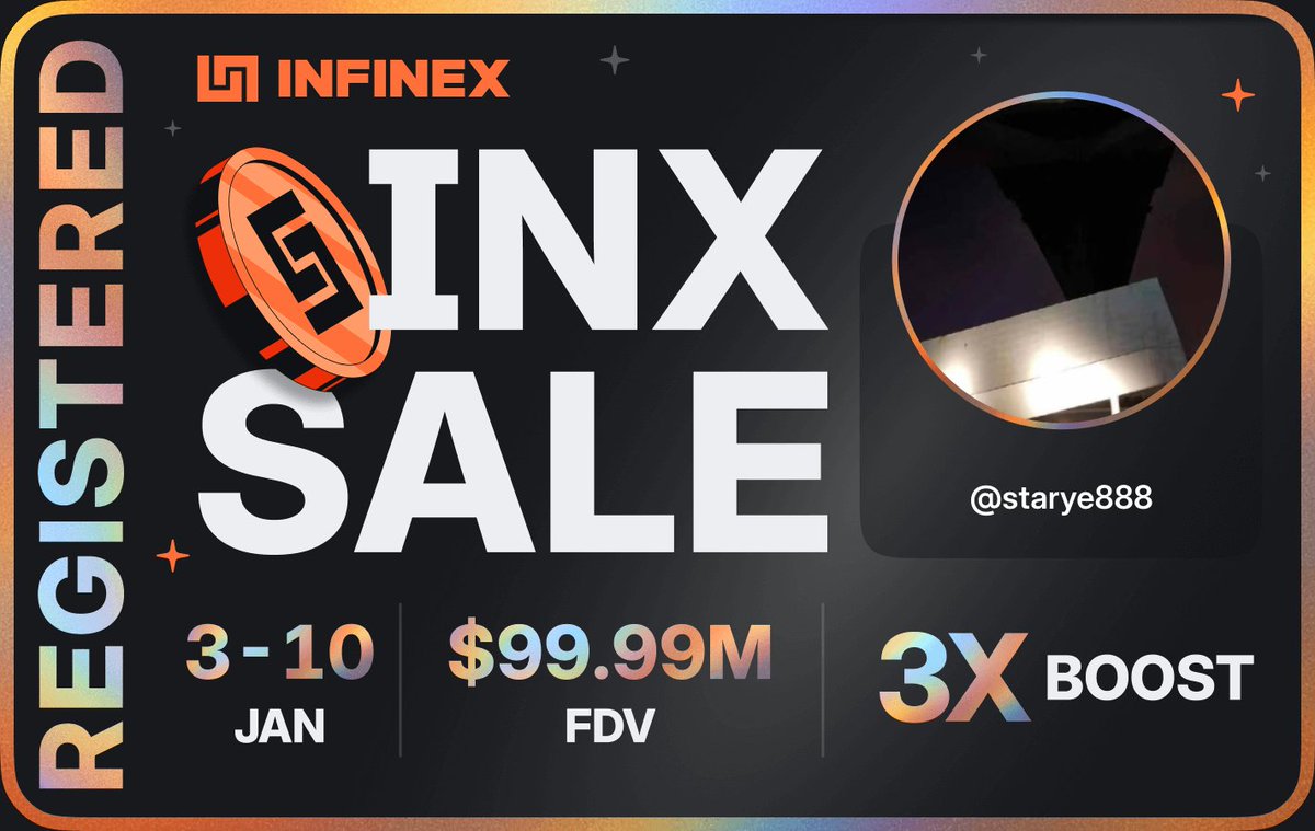 I'm registered for the <a href="/infinex/">Infinex</a> sale - $99.99M FDV, 3-10 Jan, 2026