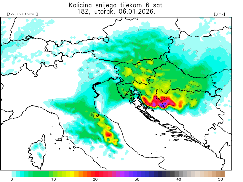 IstraMet's tweet photo. Ako postoji savršen scenarij za snijeg u Istri i na Kvarneru, kao i u ostatku kontinentalne Hrvatske (posebno zapad). Onda je to ovo što je večeras nacrtao WRF.😵‍💫🤤🤤🤤🤤🤤

KARTE👉 https://t.co/HZI1a3Dzhm https://t.co/OriCu0cbAz