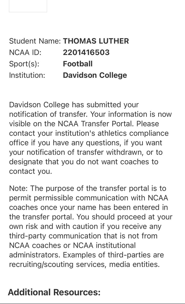 Officially in the portal!

1 year of eligibility 
2 year starter

Film: m.youtube.com/watch?v=Dvzoi0…
