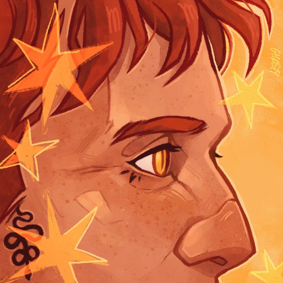 itsghostyxx's tweet image. Snake eyes 
#Crowley #GoodOmens