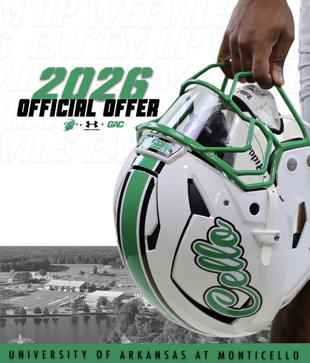 Blessed to receive an offer from the university of Arkansas Monticello