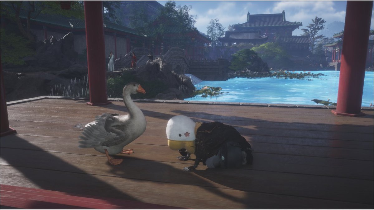 _init_pris's tweet photo. @WhereWindsMeet_ I tried to take a picture hugging the goose but it was too difficult. Forgive my incompetence great Goose Overlord. https://t.co/zW2S7lnQtG