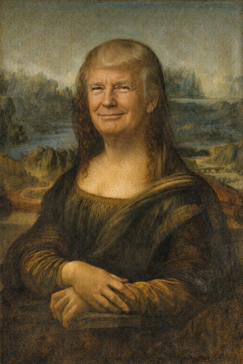 desolate70's tweet image. I think it's freaky that Mona Lisa's hair changed color 🙄
