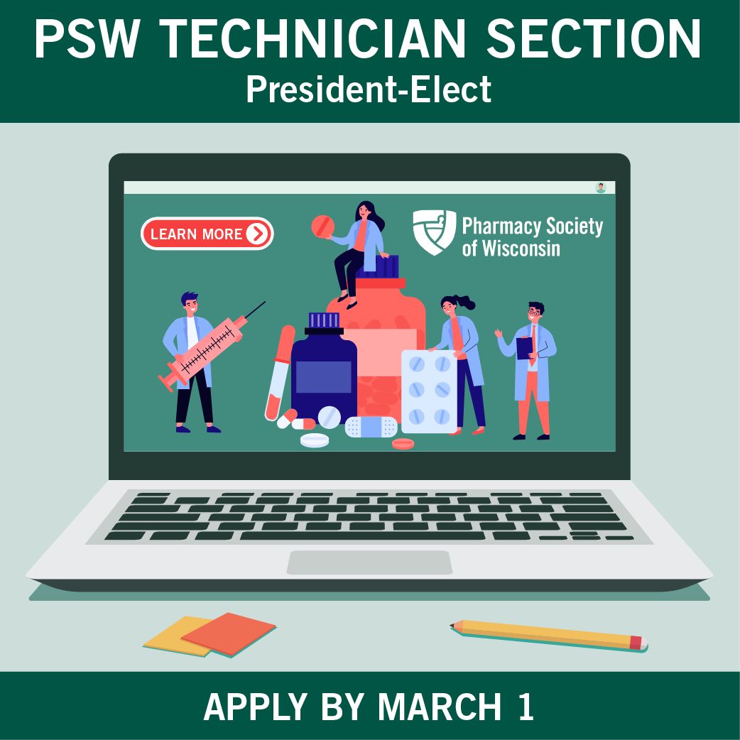 PSWpharmacists's tweet photo. Pharmacy Technician Leaders Wanted! π PSW is accepting self-nominations for Technician Section President-Elect. Help amplify technician priorities and shape statewide pharmacy practice. Nominations due March 1. Apply: https://t.co/IuBklpODVm
#PSW #PharmacyTechnicians https://t.co/cEncVYyg5o