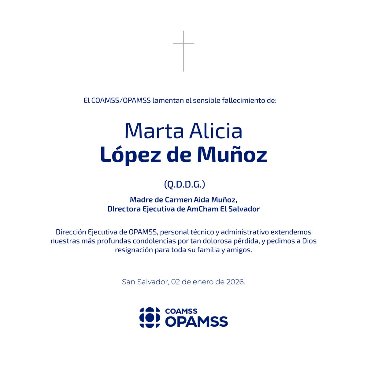 COAMSS_OPAMSS's tweet photo. Nuestro sentido pésame. https://t.co/cTWZjgglNm