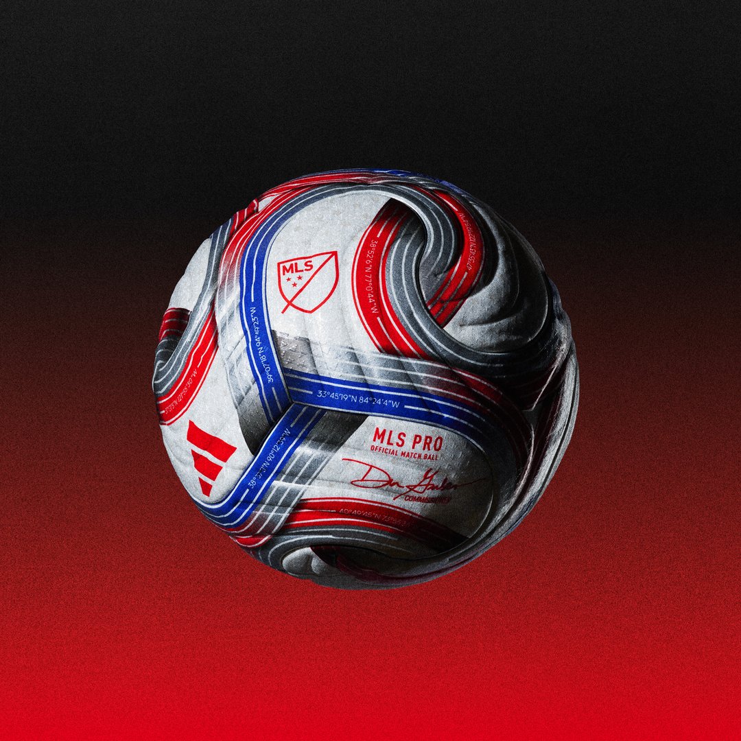 MLS's tweet image. Shaped by the people, pitches, and passion that drive the game in North America. 

Introducing our 2026 Official Match Ball: soc.cr/49ArpCG