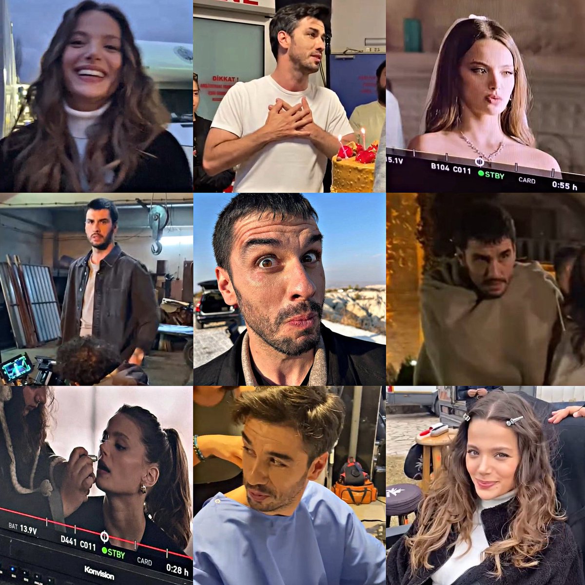 aras and leyla's behind the scenes in siyah kalp.