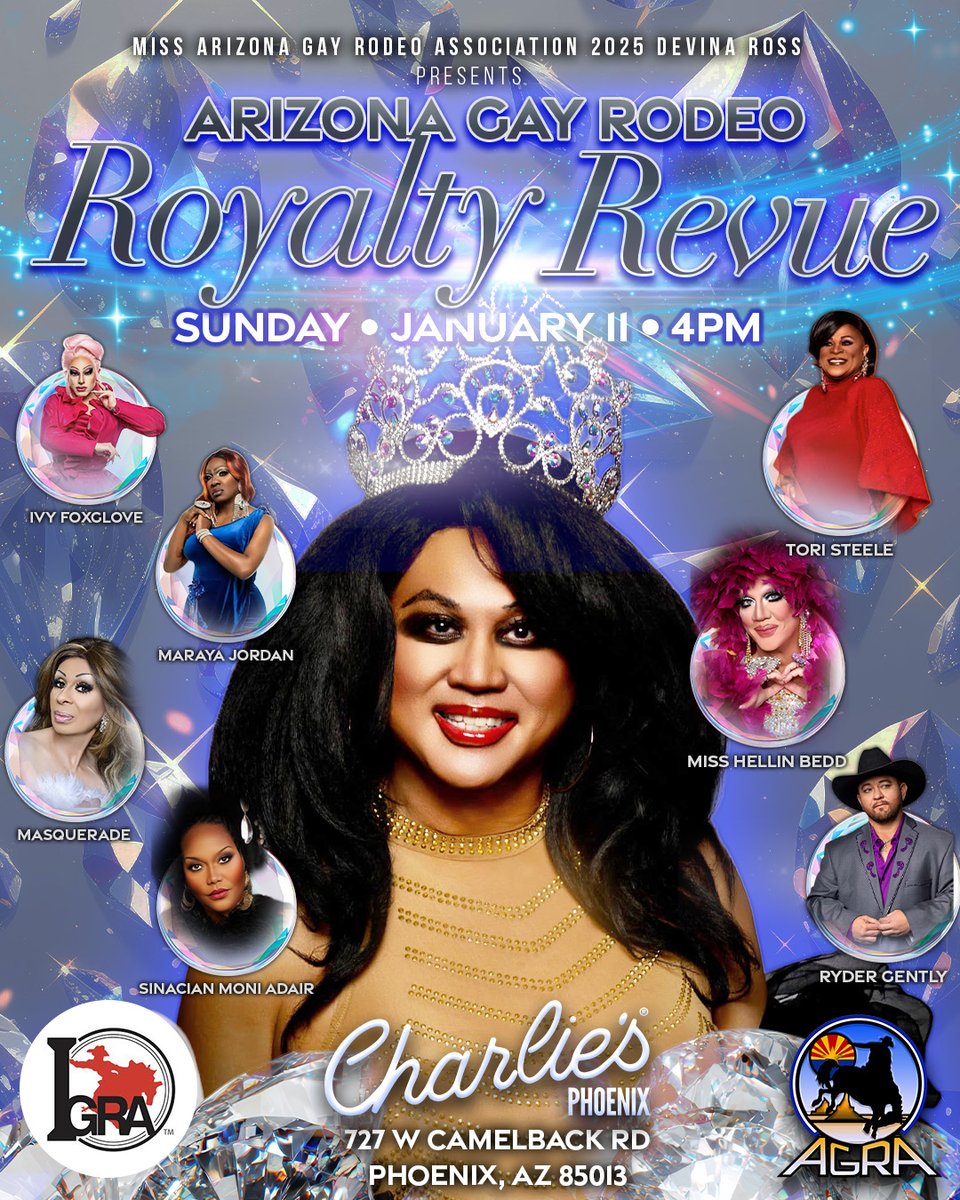 Grateful for work rooted in community, culture, and care.

Honored to design the flyer for the Arizona Gay Rodeo Royalty Revue benefiting IGRA Rodeo at Charlie’s Phoenix on Jan 11, 2026.

Meaningful work. Done with intention.