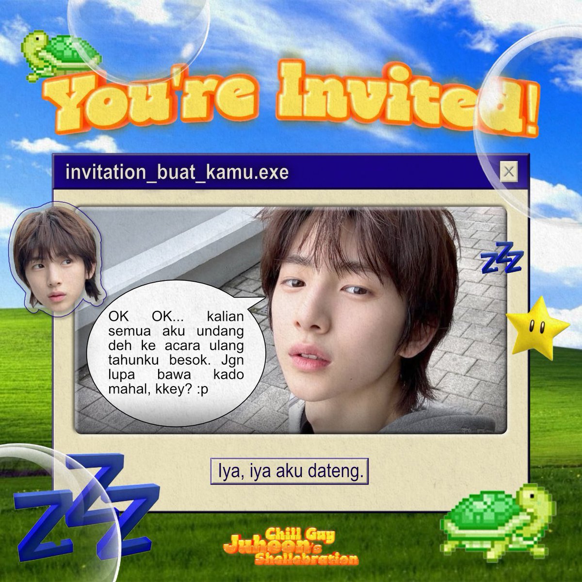 ColorOfCortis's tweet image. Where everything feels light and luminizing, come join 𝗖𝗵𝗶𝗹𝗹 𝗚𝘂𝘆 𝗝𝘂𝗵𝗼𝗼𝗻’𝘀 𝗦𝗵𝗲𝗹𝗹𝗲𝗯𝗿𝗮𝘁𝗶𝗼𝗻, 𝙏𝙖𝙠𝙞𝙣𝙜 𝙃𝙞𝙨 𝟭𝟴𝙩𝙝 𝙈𝙞𝙜𝙧𝙖𝙩𝙞𝙤𝙣 𝙩𝙤 𝙏𝙪𝙧𝙩𝙡𝙚 𝙇𝙖𝙣𝙙. Slow, sunny vibes only. Let’s drift and enjoy the moment! 🐢⋆.˚