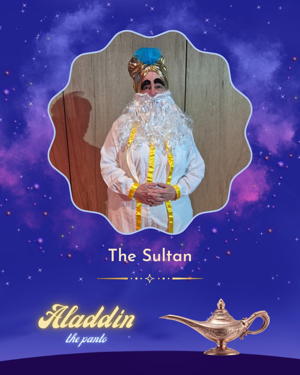 The great Sultan will see you now! This jolly old king does his best to run the kingdom with a little help from his daughter Jasmine... okay, maybe a lot of help. He adores his little princess and just wants the best for her. Come meet this dear old dad in "Aladdin" the panto! 🧞‍♂️