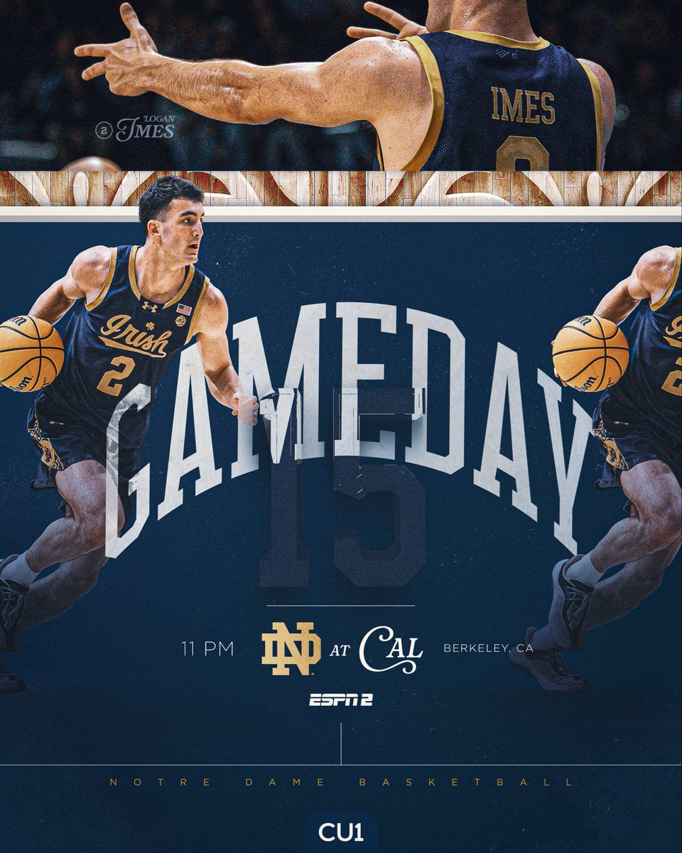 NDmbb's tweet image. Irish after dark 

🆚 Cal
🕔 11:00 PM ET
📍 Berkeley, CA
📺 ESPN2
📻 @NotreDameRadio 

#GoIrish☘️ | @MyCreditUnion1
