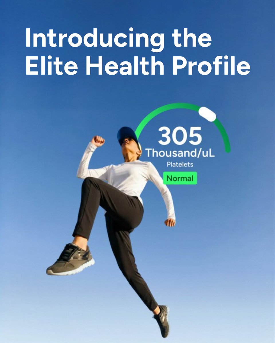 Take your health insights to the next level ⬆️💪 with the new Elite Health Profile. It includes over 85 health indicators that give you actionable insights into your heart health, organ health, hormones, metabolism, and more! No doctor visit required for purchase, but physician