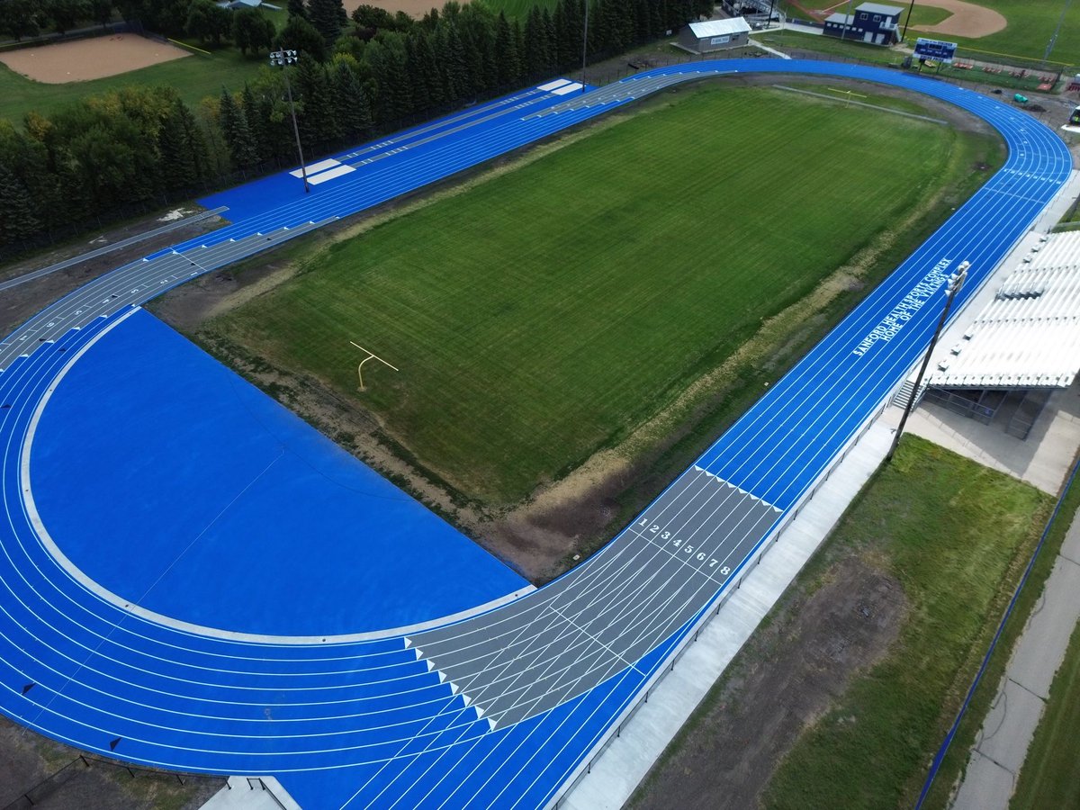 NDFBfields's tweet photo. Today we head to Jerlow Field in Kindred home to the Vikings. Named after longtime Coach &amp; AD Greg Jerlow, he began his career in '78 at Kindred &amp; was an inspiration to those who played for him. The track was resurfaced last summer. Thank you Coach Brad Ambrosius for pics &amp; info. https://t.co/Cq855BkUfj