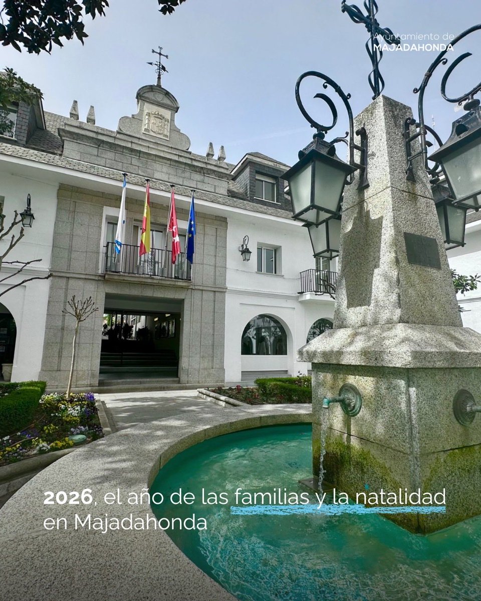 2026: el año de las familias en #Majadahonda 👨‍👩‍👧‍👦

✅ Más bonificaciones para familias numerosas, monoparentales y vulnerables
✅ Ayudas a la natalidad: hasta 1400€
✅ 180 nuevas viviendas públicas
✅ Refuerzo en conciliación: plazas x3 en DíasSinCole

+ℹ️: majadahonda.org/noticias/-/ass…