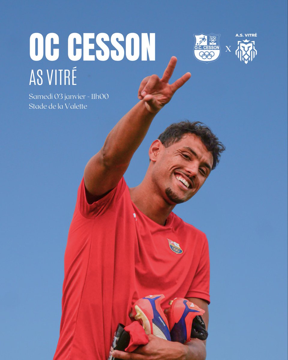 L’année 2026 démarre demain pour nos 𝐑𝐨𝐮𝐠𝐞 &amp; 𝐁𝐥𝐞𝐮 qui recevront l’AS Vitré en match amical. Coup d'envoi à 11h, à La Valette ! 🫡

#TeamOCC