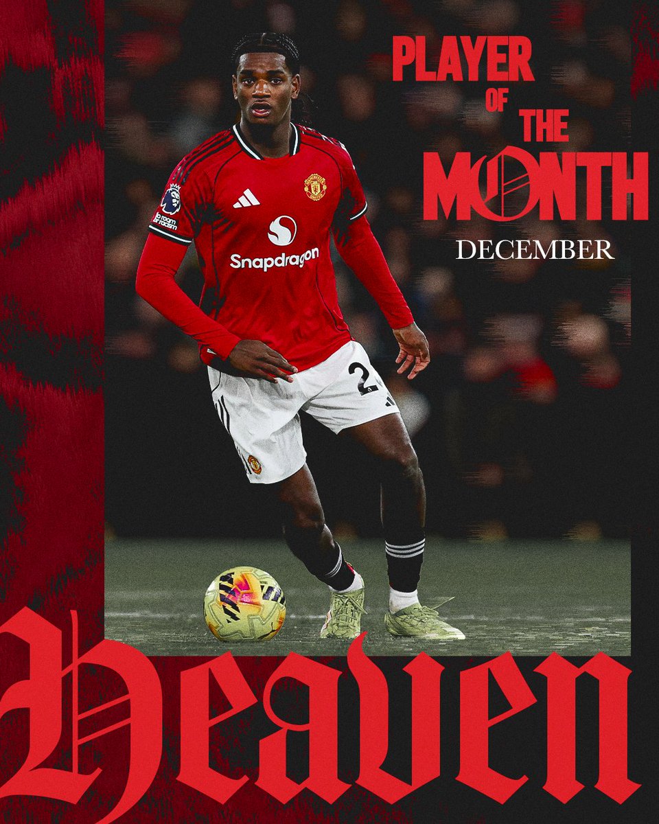 ManUtd's tweet image. Always building, always improving 🧱

Your votes mean Ayden Heaven is our Player of the Month for December 👏