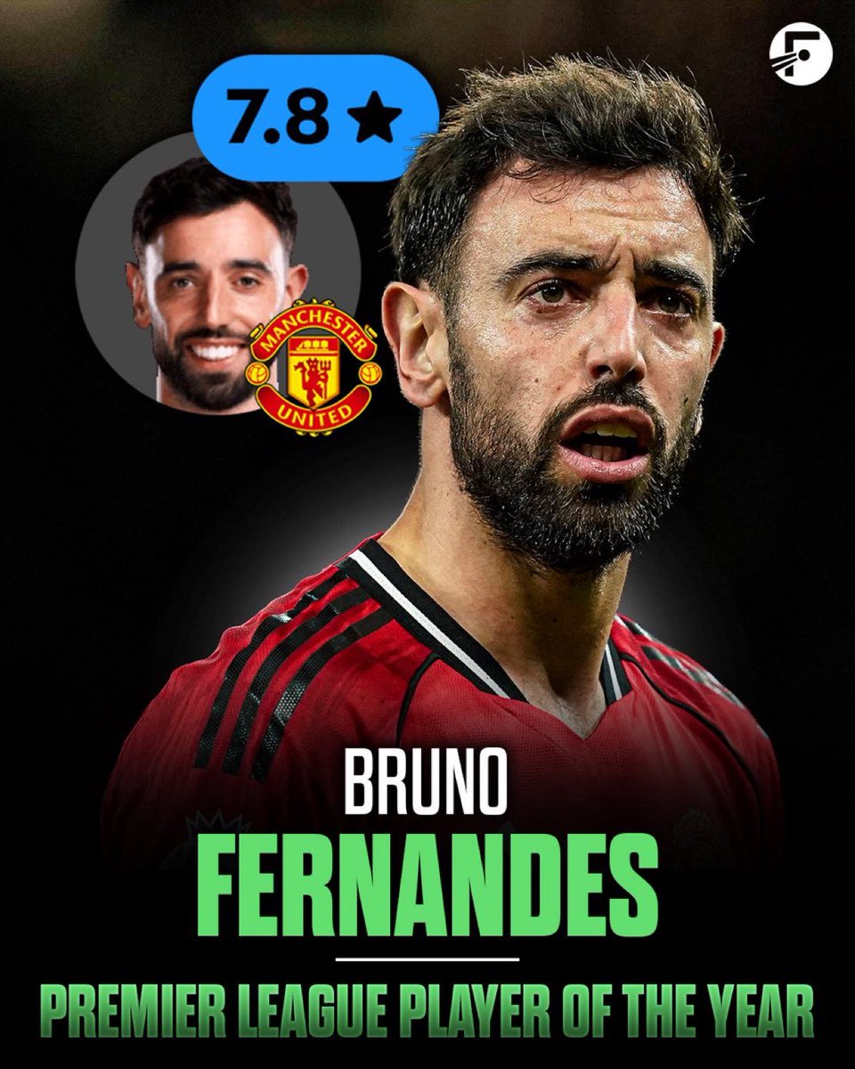 🚨🚨| BREAKING: Bruno Fernandes is officially the FotMob Player of the Year for the Premier League. 🔥🇵🇹