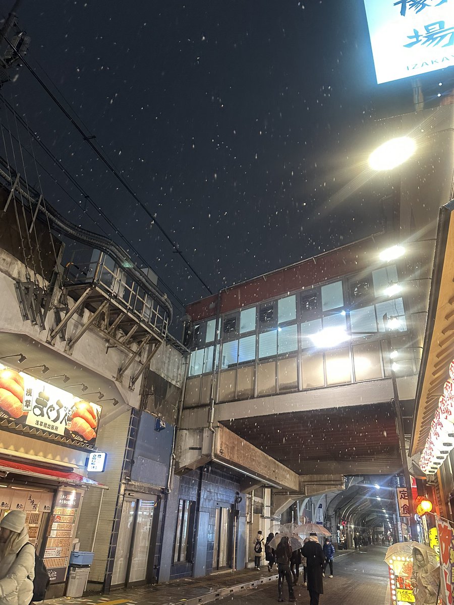 今天去星野展了～（没拍照）
回来的路上下雪了（好冷）
只拍了一张雪景（）
