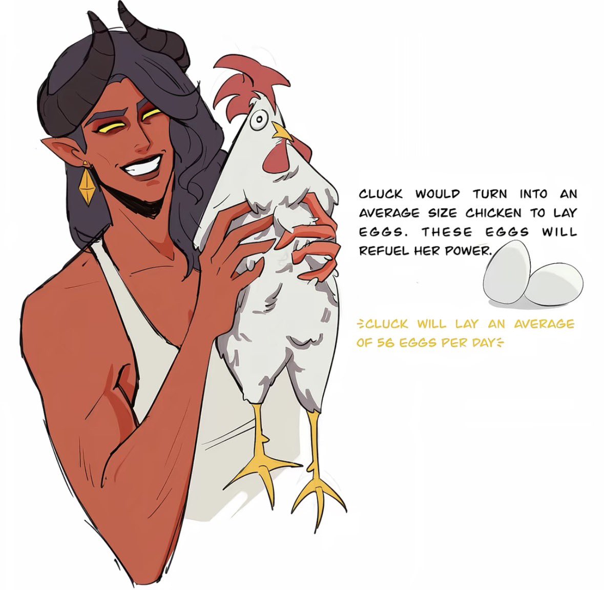 tickinne's tweet photo. some old works of my oc Cluck (the chicken)  #dispatch https://t.co/9wNVDzA9Fk