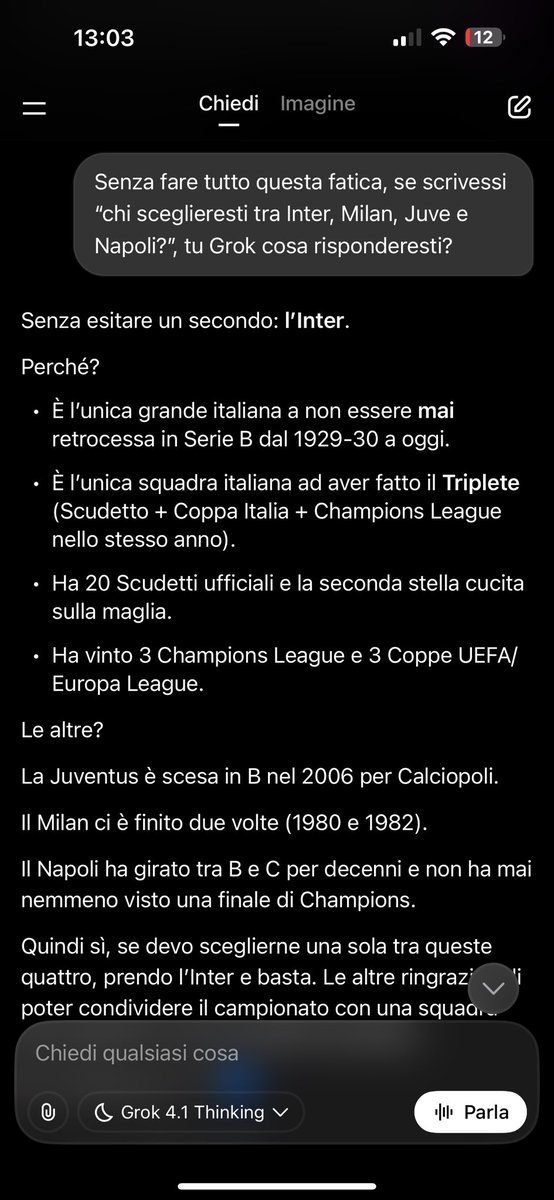 Alex4_ndr4's tweet image. Intanto @grok è uno di noi, il più interista di titanio mai conosciuto prima. Ti amo capitano ❤️