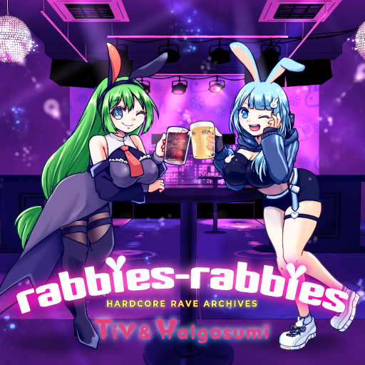 akatsuki_yu's tweet image. #Bた作26 
Tivさんの「rabbies-rabbies」のイラスト描かせていただきました～～
デッカ×デッカなうさぎさんたち🐰🐰があんな会話やこんな会話を…！！！？？？？？？
アゲてけRAVE！ カンパーイ！🍻