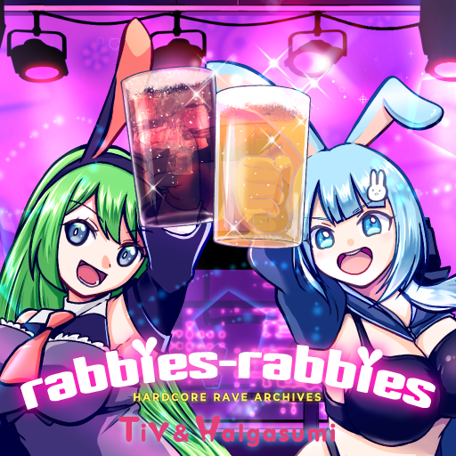 akatsuki_yu's tweet image. #Bた作26 
Tivさんの「rabbies-rabbies」のイラスト描かせていただきました～～
デッカ×デッカなうさぎさんたち🐰🐰があんな会話やこんな会話を…！！！？？？？？？
アゲてけRAVE！ カンパーイ！🍻