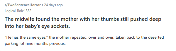 Bad 2 Sentence Horror tweet media