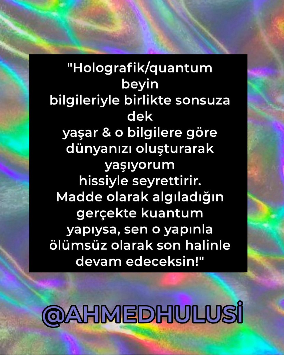 AylinERK's tweet photo. Rus bilim insanı Pyotr Garyayev’in çalışmalarının neticesinde tespit ettiği değerli bilgileri, çok değerli bir Türk Araştırmacı-yazar @AhmedHulusi onun keşfinden çok daha önce bu hakikatlere 63 senedir yayınladıkları ile dikkat çekiyor.✨⚡️✅🧠⬇️⬇️⬇️

Örneğin:

Zikrin beyindeki işlevinin ne olduğu dünyada ilk defa @AhmedHulusi tarafından "İnsan ve Sırları" kitabında(1986) yayınlanmıştır. Ayrıca “Dua ve Zikir” kitabında (1991) da bu konu detaylı bir şekilde açıklanmıştır. Hatta,zikrin önemi, @AhmedHulusi nin bu konuda yaptığı açıklamalardan 10 sene sonra bilim dünyasında ilk defa Scientific American dergisinde John Horgan adlı bilim insanın 1993’de yayınlanan çalışması ile tespit edilmiştir.
İşte kısaca bu açıklamalardan bir bölüm: ⬇️

Sizdeki En Önemli Kuvve:Duanın gücü! Zikir denilen olayın ne olduğu! 
Bu bir insan için en önemli olaydır. Çünkü gerek dua ve gerekse zikir, beynin hakkıyla değerlendirilerek kişinin özündeki ilahi kuvveleri açığa çıkarması demektir.

"Dua" yönlendirilmiş beyin dalgalarıdır!
"Dua" özünüzdeki Allâh Esmâ'sından gelir; beyninizden, o amaca yönlendirilmiş dalga olarak açığa çıkar ve hedefe ulaşır!.. Yani, ötendeki bir tanrıdan talep değil, özündeki Allâh'tan çıkan istektir!

“Zikir”, beyinde tekrar edilen kelimenin mânâsı istikametinde, beyin kapasitesini arttırır.
Siz beyninizde belli bir kelimenin anlamını içeren frekansı tekrar ettiğiniz zaman, o frekans o beyin hücrelerinden artarak yayılıyor, nöronlar vasıtasıyla atıl, devrede olmayan diğer hücreleri devreye sokuyor.

-DUA , insanın varlığındaki ilâhî gücün ortaya çıkartılması tekniğinden başka bir şey değildir!..İnsanın en güçlü silahı DUA’dır.

-Beynin YÖNLENDİRİLMİŞ MİKRODALGA üretme tekniği DUA!

ZİKİR, beyninin özelliklerini aktive etmedir, frekans hareketidir.

ZİKİR VE DUA İLE GENLERİNİZİ DEĞİŞTİREBİLİRSİNİZ: “EPİGENETİK” BUNUN KANITI!

-Her şeyin aslı ve orijini frekanslardır!
Evren tümüyle bir dalga okyanusu, frekans okyanusu.

Beyin adıyla işaret ettiğimiz ise frekans decoder (çözücüsü)!

-Madde olarak algıladığın gerçekte kuantum yapıysa,sen o yapınla ölümsüz olarak son halinle devam edeceksin!

-Yaşam, insan beyninin oluşumundan, ruhunun oluşumundan ileriye doğru sonsuz devam eden bir seyirdir.

-Ölüm, bir son olmayıp; madde âlemden, madde ötesi âleme geçişten başka bir şey değildir!.. Yani bir dönüşümdür!.. İnsan, ölüm denen olayla, madde bedeni terk ederek, “RUH” denilen “holografik dalga” yapılı bedeniyle ya mezarda, ya da mezar dışında yaşamına devam eder!

Kaynaklardan bazıları:
https://t.co/F2G9XnoaOS

https://t.co/J6OqgbCRxI

https://t.co/8Nx5ecRZGd

https://t.co/XFs3LL6eaJ

https://t.co/yYJE7eGXkC

https://t.co/hdUPXhsVGQ

https://t.co/1iGThwGXvv