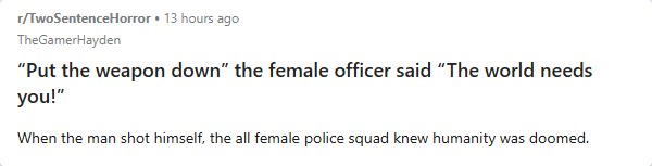 Bad 2 Sentence Horror tweet media