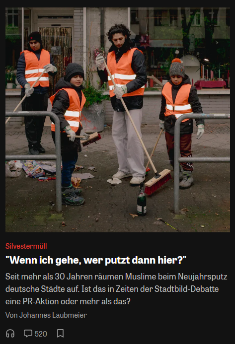 Muslime räumen deutsche Städte auf. Wer putzt, wenn sie weg sind?