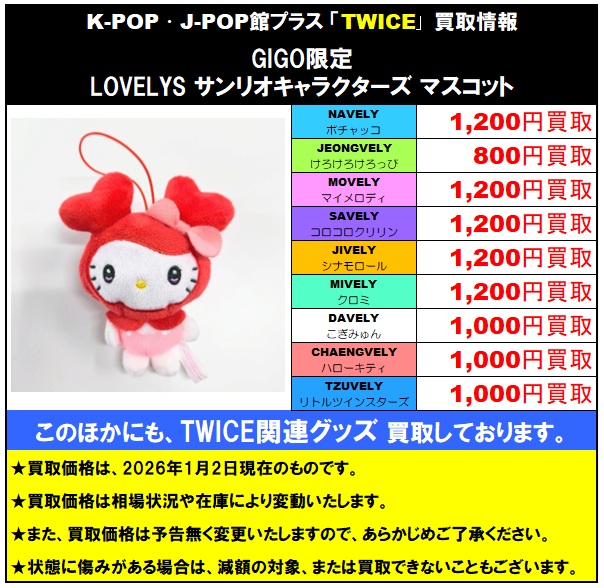 TWICE #TWICE_THISISFOR_WORLD_TOUR TWICE LOVELYS × サンリオ