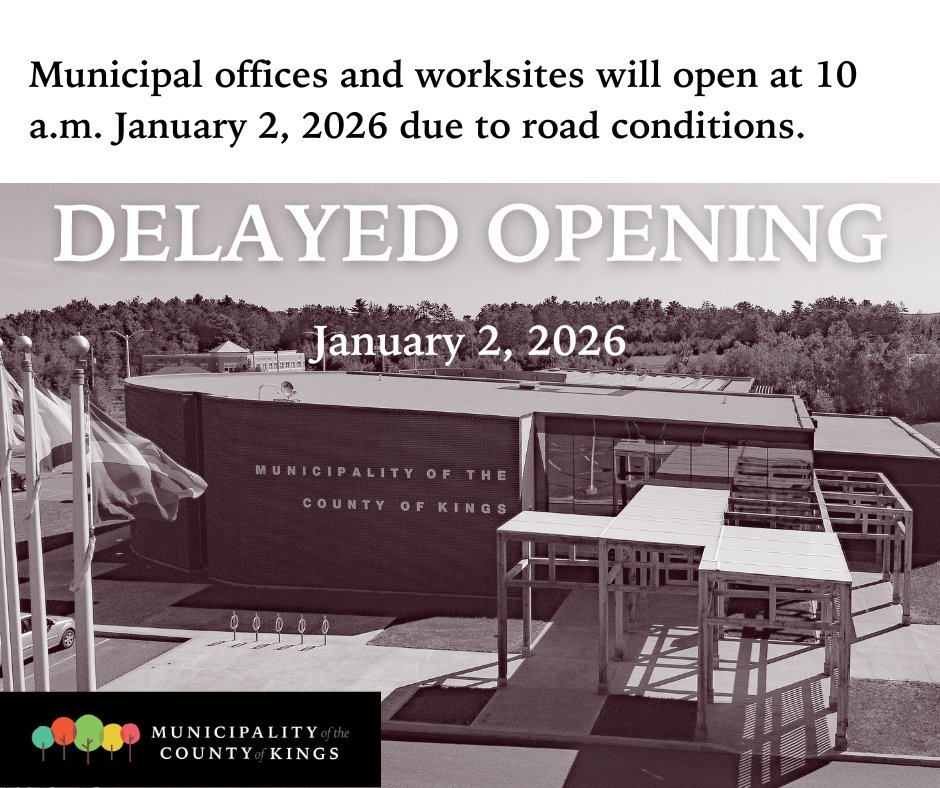 Municipal offices and worksites will open at 10:00 A.M. today due to road conditions.