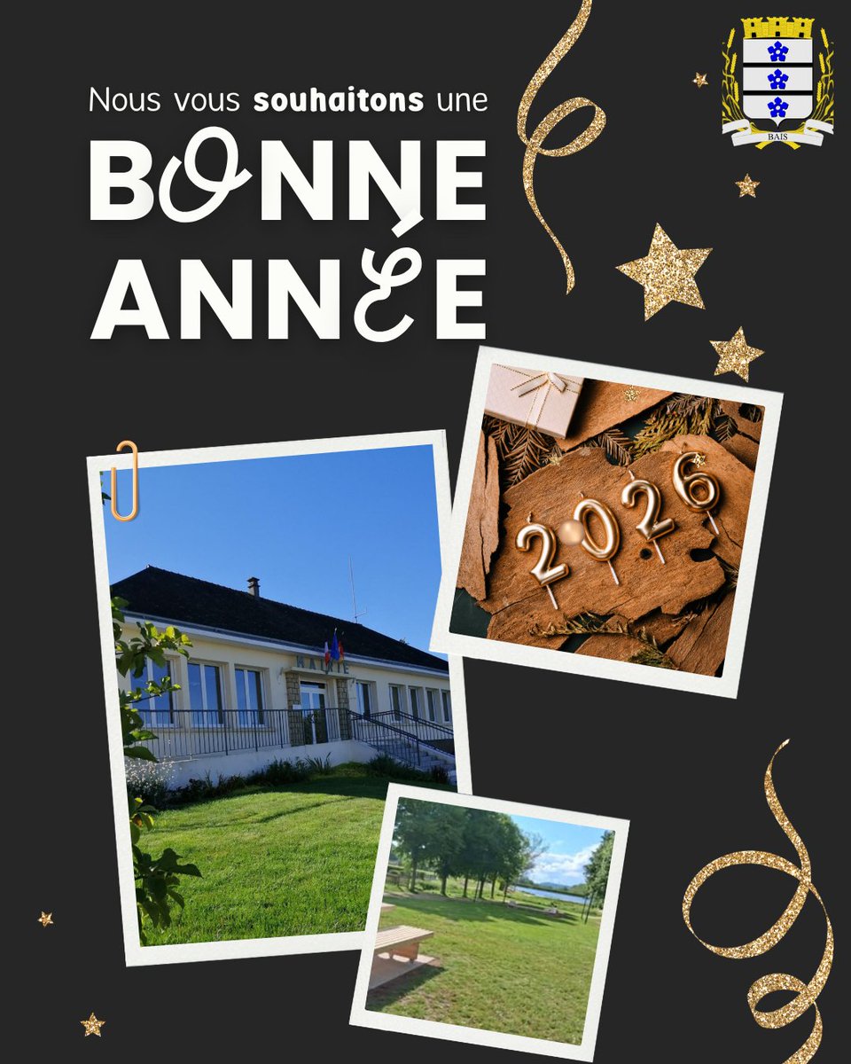 Bais53's tweet photo. Madame LE GOFF, Maire de Bais et le Conseil Municipal vous souhaitent leurs meilleurs vœux pour l'année 2026. https://t.co/WYWXYsYMnK