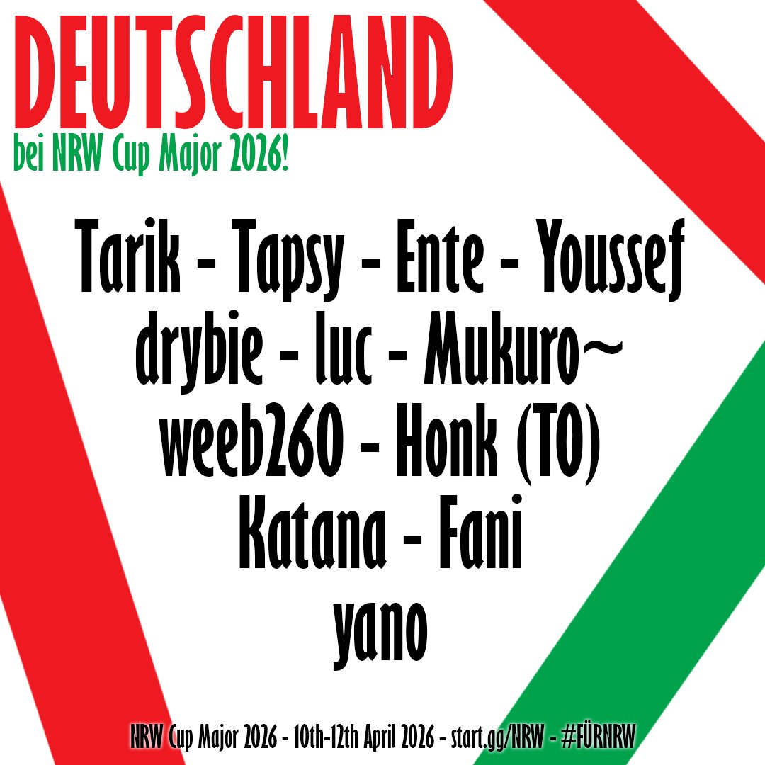 NRWCup's tweet image. Wer weiß noch, 2024 bei unserem ersten Major, als die gesamte Deutsche Top 20 angemeldet war? 

Leider kam es damals nicht dazu, dass alle teilgenommen haben. Aber wir haben eine weitere Chance! 

12 Spieler aus dem letzten PR sind schon dabei, was ist mit dem Rest?!