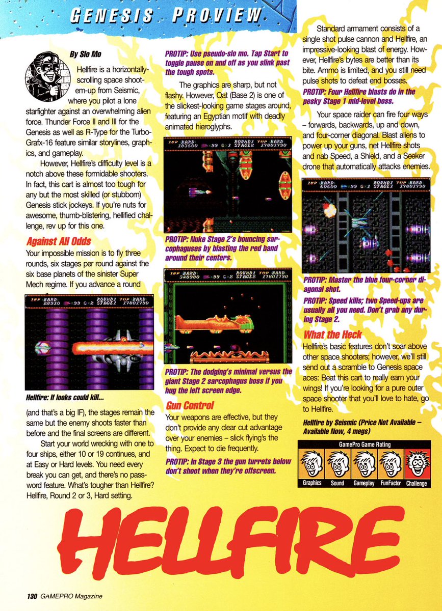 american80s's tweet photo. Hellfire review in GamePro magazine. Not particularly accurate or helpful, and talks about the game in the vaguest possible terms… 🤷🏻♂️
#Shmup #STG #Sega #MegaDrive #GamePro #SegaGenesis ☀️🌴 https://t.co/twwmty8hpT