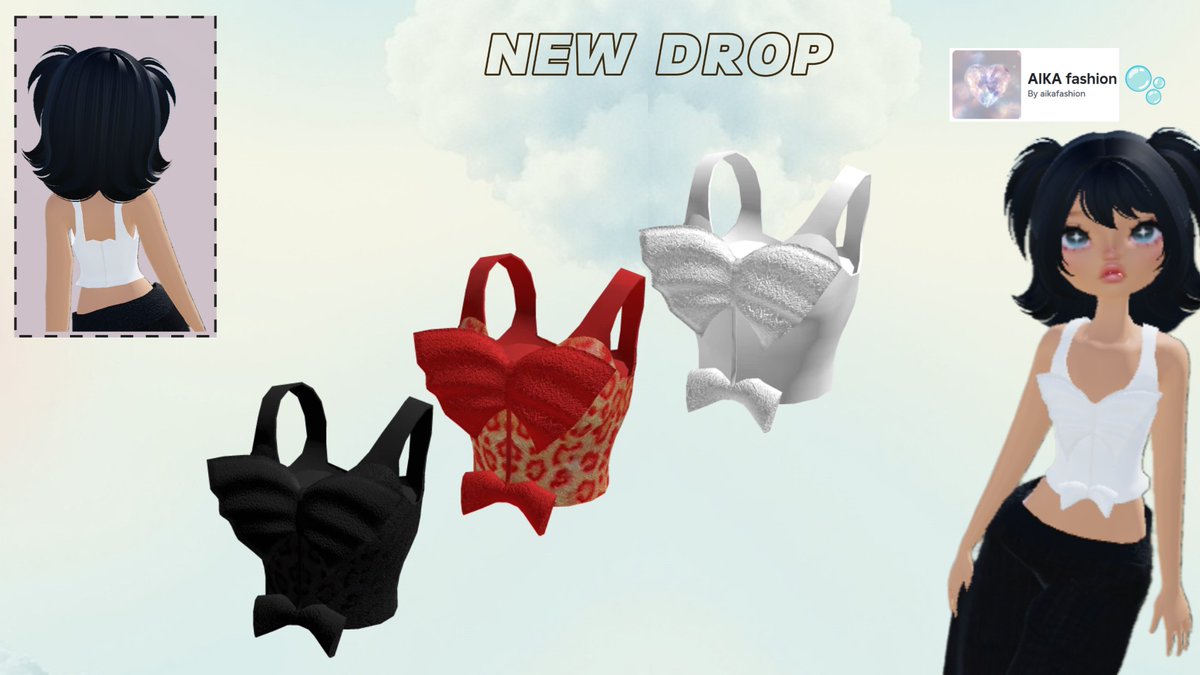 youraikafashion's tweet photo. New drop butterfly bow crop top 🦋💖
https://t.co/0m8ku47n3y
#roblox #robloxugc #robloxfashion #robloxoutfits #newdrop #robloxcreator #ugcdrop https://t.co/qE4fOIdzMX
