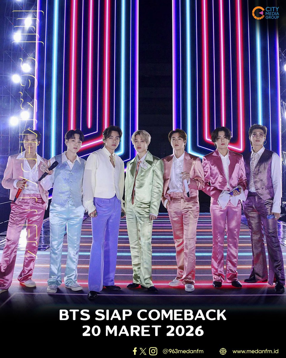 Grup K-pop BTS akan comeback dan merilis album baru pada 20 Maret 2026

bit.ly/4slspSB

Sumber: okezone.com
#medanfmnews #medanfmmakinhits
#bts #btsarmy #comeback