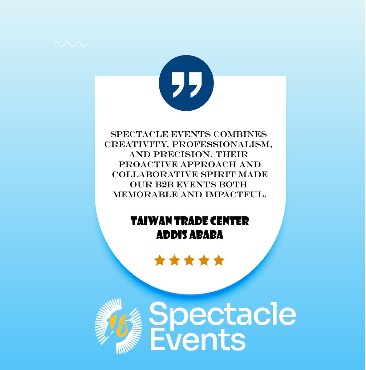 Creativity. Professionalism. Precision. This is how Spectacle Events transforms B2B visions into memorable, impactful experiences. ✨  
#SpectacleEvents #EventExcellence #B2BEvents #CreativeEvents #ProfessionalEvents #EventManagement